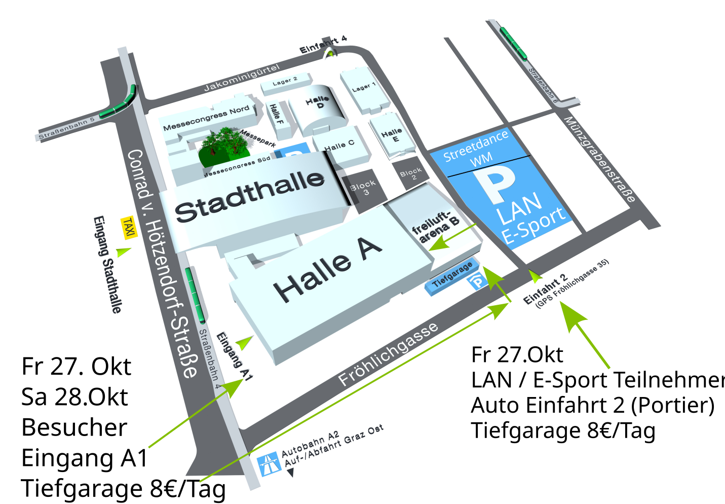Messe Graz - Anfahrts u. Lageplan